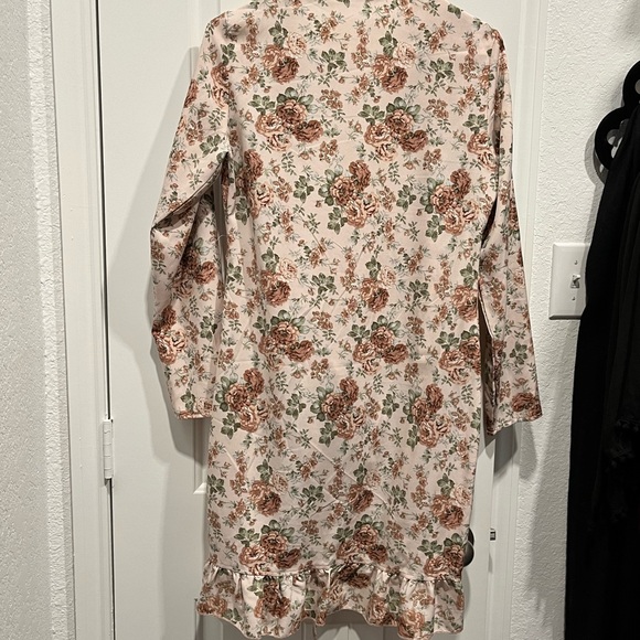 SHEIN Allover Floral Print Belted Ruffle Trim Wrap Hem Dress Size S - Picture 7 of 7